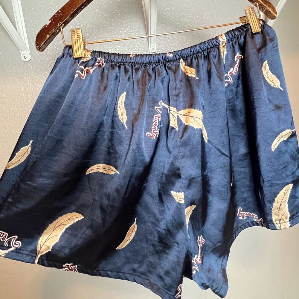 Shein  Lace Feather Print Satin Cami PJ Set 2XL - Picture 3 of 9